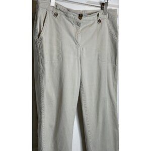 CHARTER CLUB Women's 14 Petite Khaki Roll Up Pockets Straight Leg Outdoor Hiking